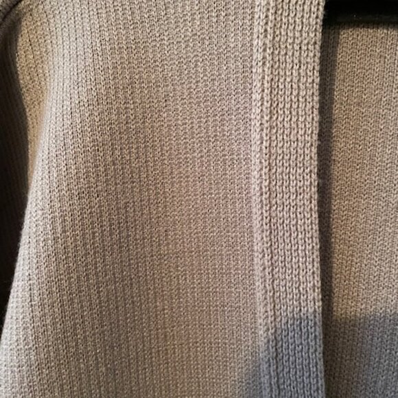 Grandfather Cardigan VTG Moores (mde in Canada ) taupe/dk beige sweater Sz L - Picture 13 of 15